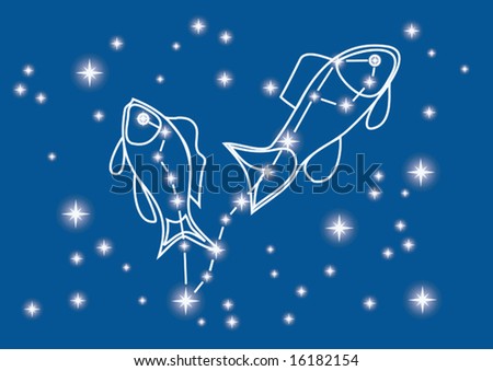stock vector vector illustration of constellation Pisces