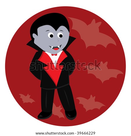 stock photo : Cartoon cute little vampire