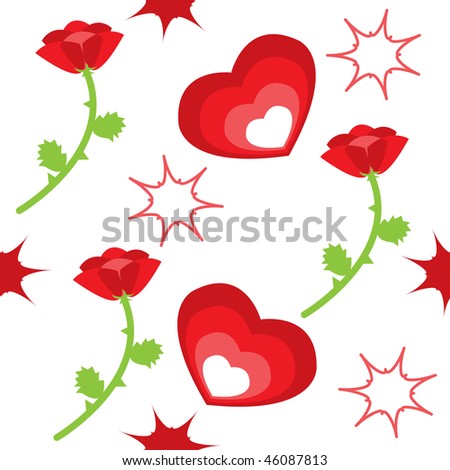 images of roses and hearts. hearts, roses and stars