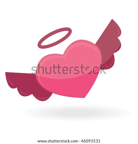 stock vector : Valentine icon "angel heart". Vector illustration