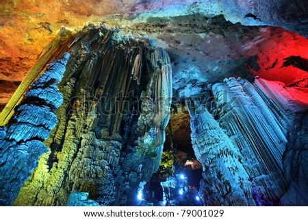 colorful limestone cave