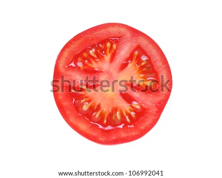 Slice Of Tomato Isolated On White