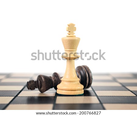 White and black king challenging for victory