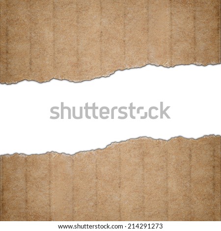 Background made of torn cardboard paper and white text space