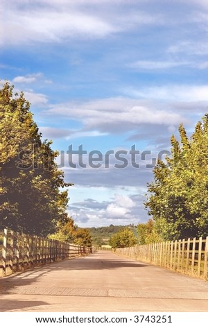 Old country lane in beautiful Gloucestershire, England