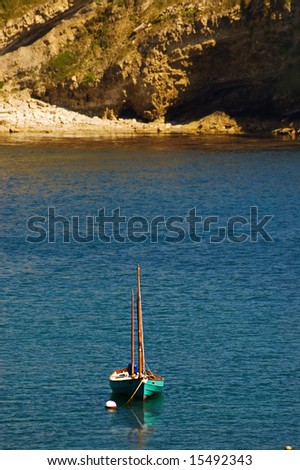 Small sailboat,Lulworth bay,UK.