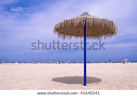 Spanish S0mbrero on the beach in Valencia, Spain.