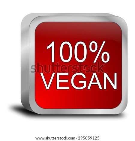 100% vegan Button