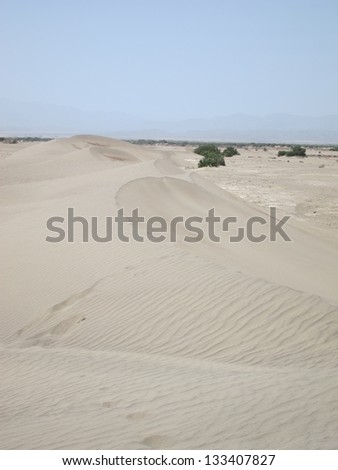 Sand dunes are constantly shifting in the Danakil desert of southern Ethiopia