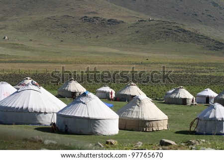 In northwestern China Mongol nomads live in felt gers often times called yurts that are hauled by camel