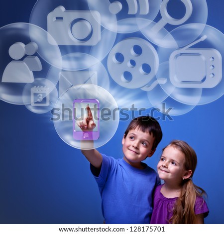 Kids accessing cloud computing applications for mobile device