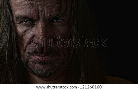 Very emotional Image of s depressed Evil man