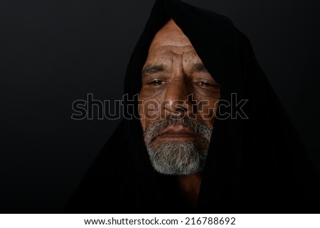 very Nice portrait of a afghan man on Black