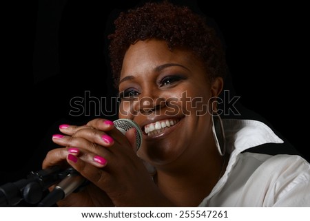 Beautiful Image of a afro american Jazz singer