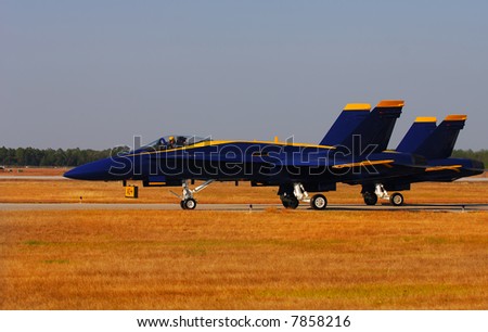 Image of 2 Navy Blue Angels ready for take off