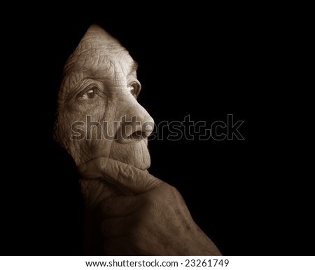 Beautiful Portrait of an 87 Year old woman Alone