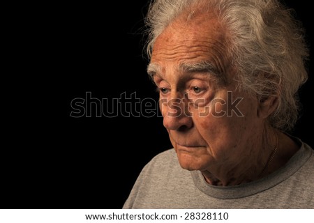 Nice Moving Portrait of a Senior man Contemplating His Life