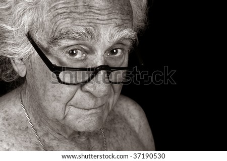 Very nice Black and white portrait of an elderly man