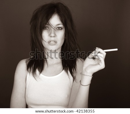 Very Cool Image of a Glamour Model With Cigarette