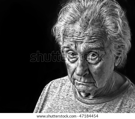 Nice portrait of an Elderly Man on Black