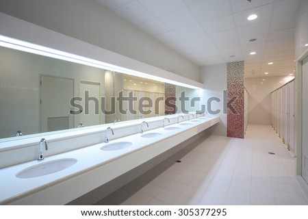 Commercial bathroom.