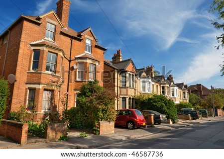 Typical english houses in Oxford. England