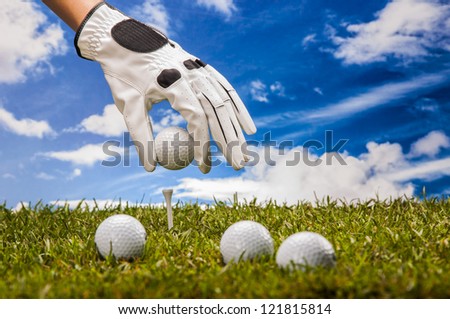 Golf theme with sport stuff