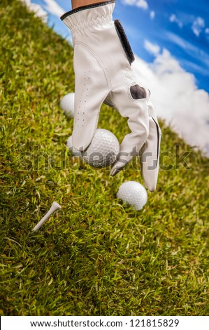 Golf theme with sport stuff
