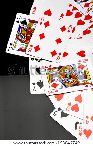 Composition of casino stuff with dark background