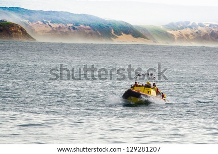 STILBAAI,SOUTH AFRICA -DEC. 30: A Sea Rescue boat seen during the Trans Agulhas Challenge on Dec. 30, 2012 in Stilbaai.