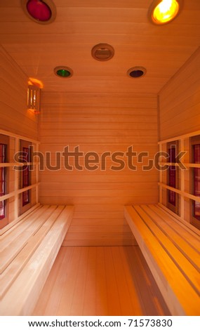 Wood sauna, close up shot