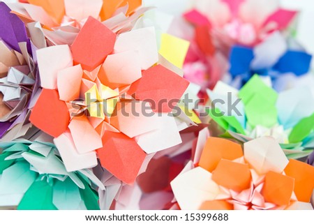 Colorful origami flowers