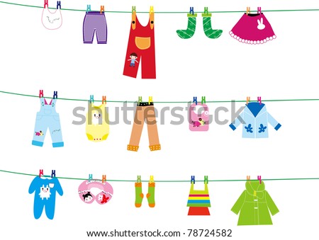 Line Baby Shops on Stock Vector   Baby Toy Hanging On A Clothing Line  Save To A Lightbox