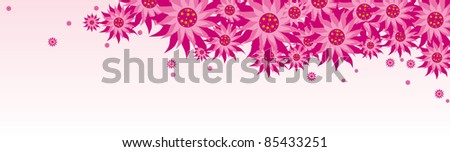 Illustration of a bunch of purple daisy flowers