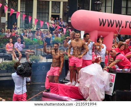 Amsterdam, Netherlands - August 2, 2014: annual event for the protection of human rights and civil equality