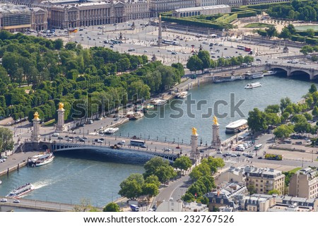 Paris, France - May 9, 2014: Famous bridge of Alexander III. One of the main attractions of Paris.