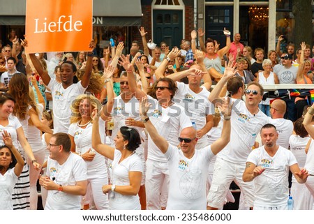 Amsterdam, Netherlands - August 2, 2014: annual event for the protection of human rights and civil equality.