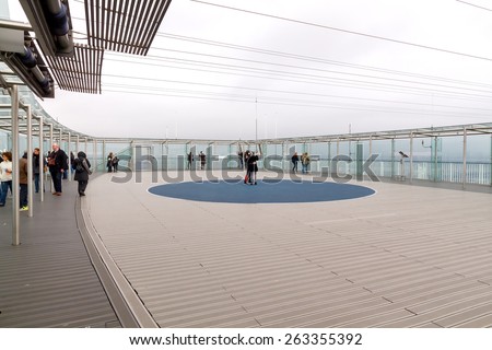 Paris, France - December 22, 2014: The observation deck at the Montparnasse Tower in Paris. One of the most visited attractions in Paris.