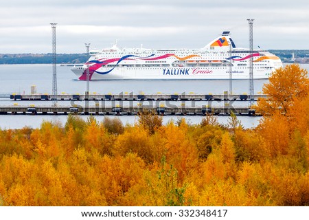 Tallinn, Estonia - 18 October, 2015: Cruise Estonian shipping company. Flying between the Baltic States.It is very popular among tourists.