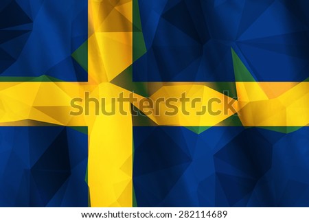 Low Poly Swedish Flag