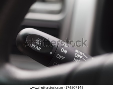 Car Interior Detail With Indicator Wiping Switch