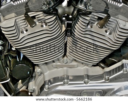close up of a sport motorbike engine block