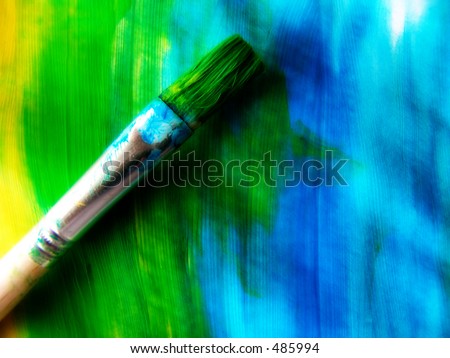 Paintbrush on painted background Paintbrush on painted background