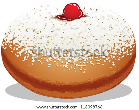 A Vector illustration of Sufganiyah which is a Donut for the Jewish Holiday Hanukkah.