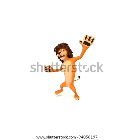 Funny cartoon lion with rastafarian