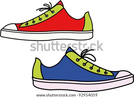 Running Shoes Stock Vector Illustration 92954059 : Shutterstock