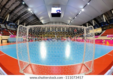 BANGKOK,THAILAND AUGUST24:View Nimibut Stadium of Thailand before the start of games during Friendly futsal match between Thailand and Spain at Nimibutr Stadium on August24,2012 in Bangkok Thailand