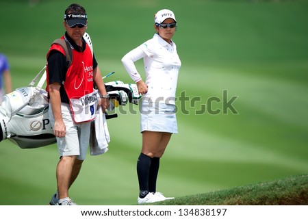 PATTAYA THAILAND-FEBRUARY 22: Ai Miyazato of Japan in action during round2 the  Honda LPGA 2013 on February 22,2013 at Siam Country Club Old Course in Pattaya, Thailand