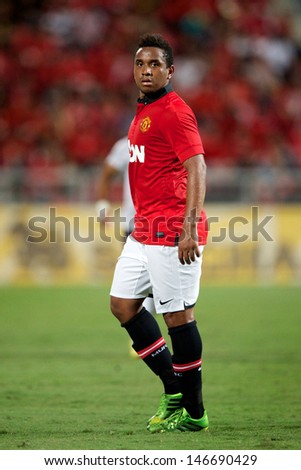 BANGKOK THAILAND-JULY13:Anderson of Manchester United in action during the friendly match between Singha All Star XI and Manchester United at Rajamangala Stadium on July13,2013 in Thailand.
