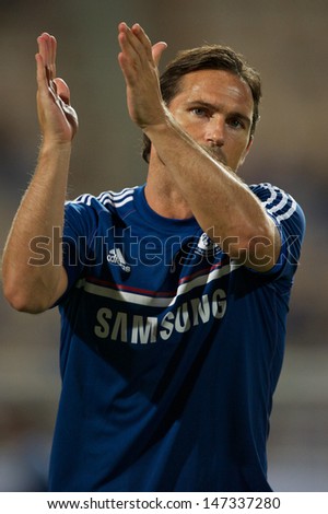 BANGKOK,THAILAND-JULY17: Frank Lampard of Chelsea in action during the international friendly match Chelsea FC and Singha Thailand All-Star XI at the Rajamangala Stadium on July17, 2013 in Thailand.